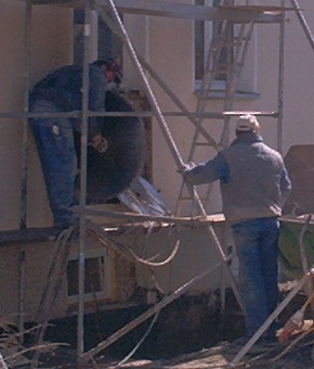 Wandsge im Einsatz beim Balkonanbau - Schneiden von nachtrglichen Balkontrffnungen